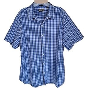Hawker Rye Shirt Mens XXL Blue White Plaid Button Up Outdoor Casual Cotton Blend